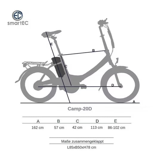E-Bike Klapprad E-Klapprad Camp-20D & Camp-20H E-Bike 20 Zoll Schwarz