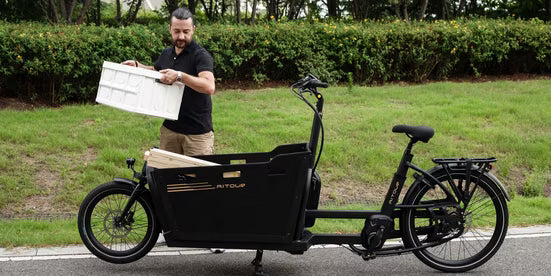 E-Bike Lastenrad 26/20 Zoll Elektro Lastenfahrrad,Aitour Cargo Bike, 48V 13.4Ah 7 Gang