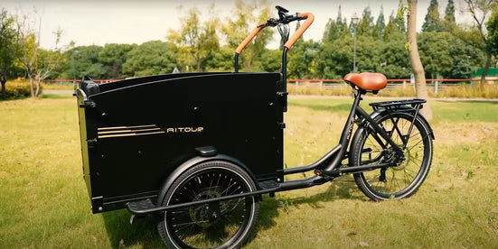E-Bike Lastenrad Aitour Cargo Bike Starter, 7 Gang Shimano, 250W motor 48V 13.4Ah akku