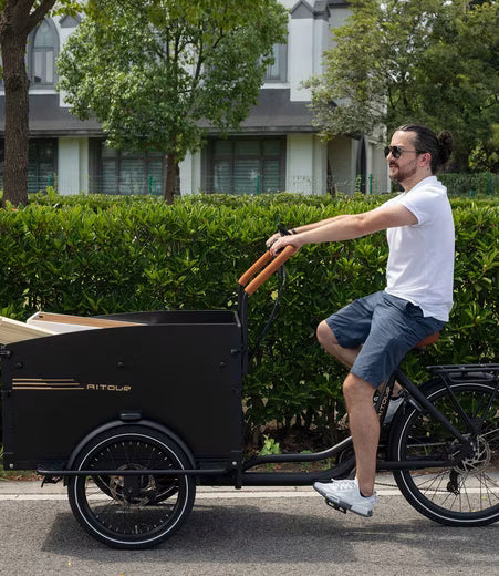 E-Bike Lastenrad Aitour Cargo Bike Starter, 7 Gang Shimano, 250W motor 48V 13.4Ah akku