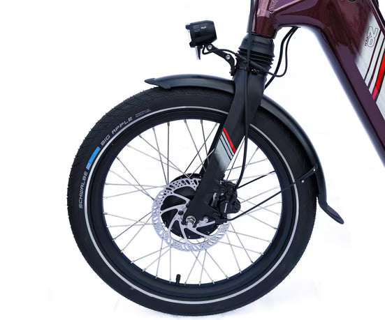 E-Bike Faltrad 20 Zoll ECOFOLD BFF300 3-Gang Automatik Riemen BaFang Frontmotor ROT