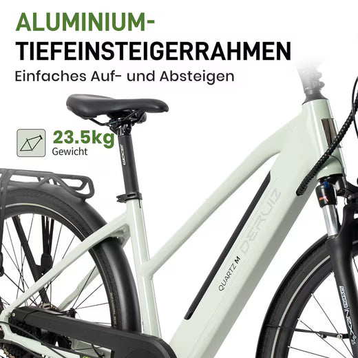 E-Bike Cityrad DERUIZ E-bike Quatrz-M 28 Zoll, leichtes City Pedelec 23.5kg