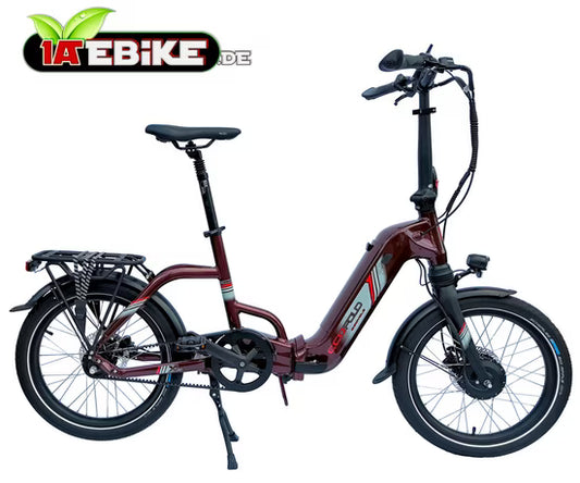 E-Bike Faltrad 20 Zoll ECOFOLD BFF300 3-Gang Automatik Riemen BaFang Frontmotor ROT